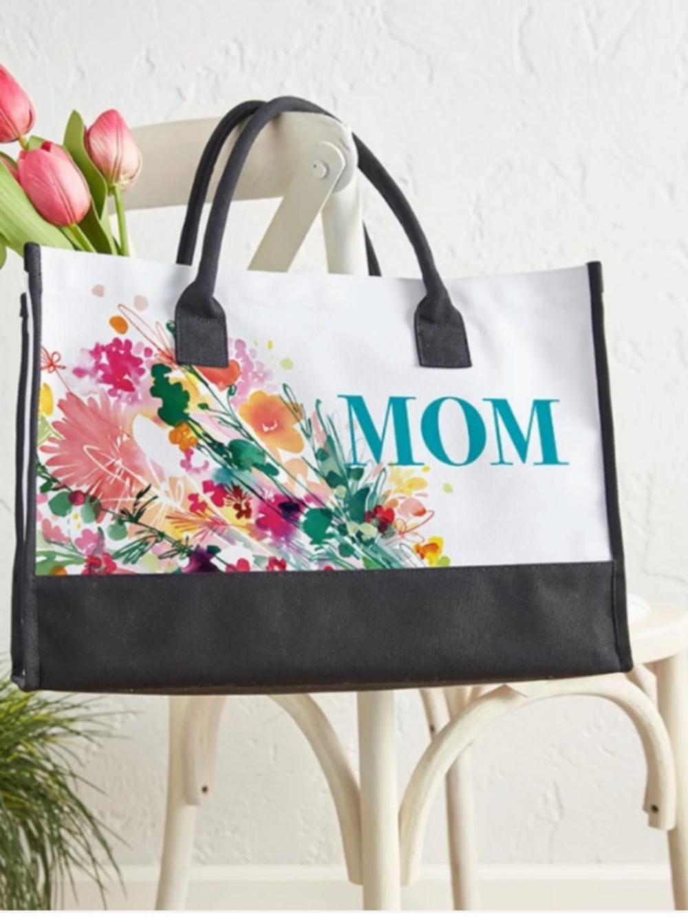 Canvas Tote - Mom Flowers